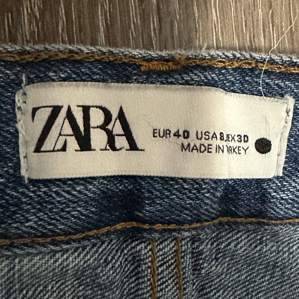 Zara Women's Blue Straight-Leg Jeans - Picture 6 of 10